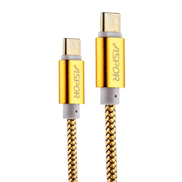 Кабель Aspor A166 Type-C – Type-C (2.4A/1.2м)- золото Кабель Aspor A166 Type-C – Type-C (2.4A/1.2м)- золото