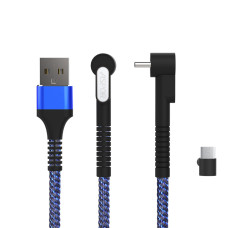 Кабель Aspor A187 Holder Nylon USB – Type-C (2.4A/1м)- чорний