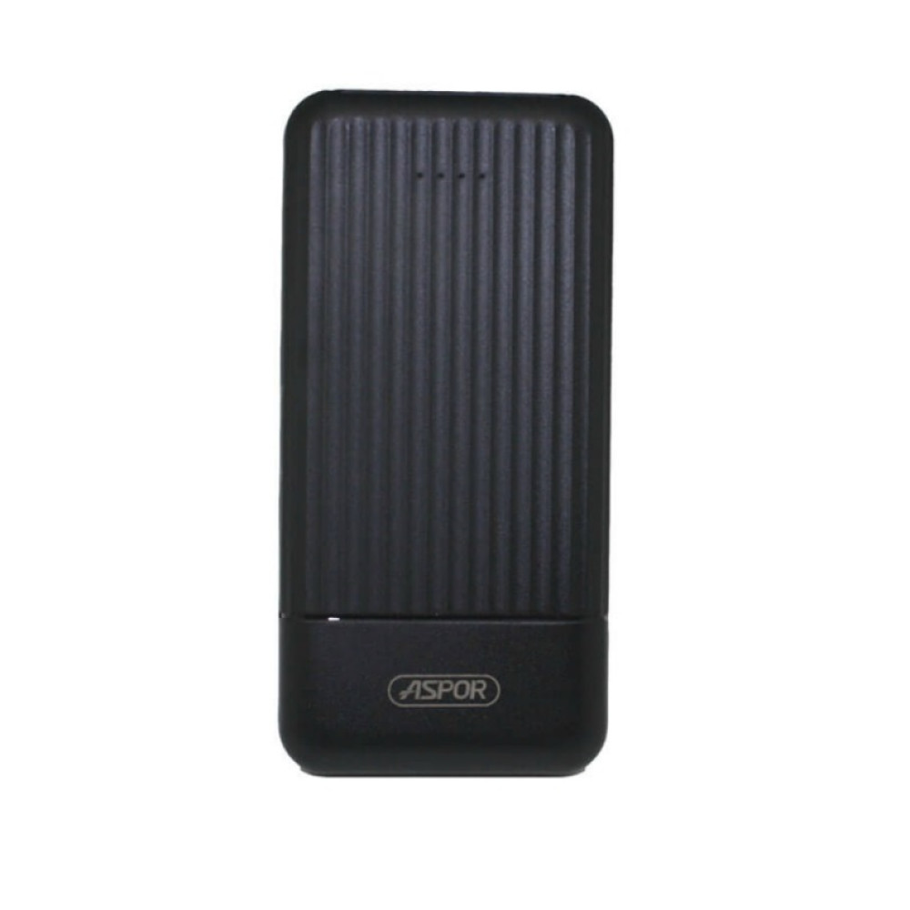 Портативний зарядний пристрій (Повербанк) Aspor A323 10000 mAh (Micro/Type-C/2USB/2.4A/2.4A)- чорний
