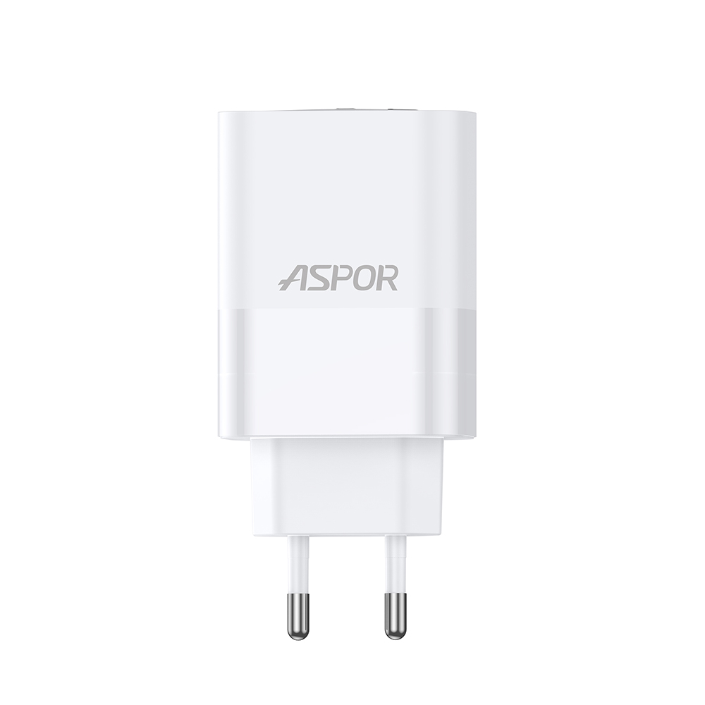 Мережевий зарядний пристрій Aspor A851 Universal Travel Charge (USB/USB-C/3A/65W)- білий