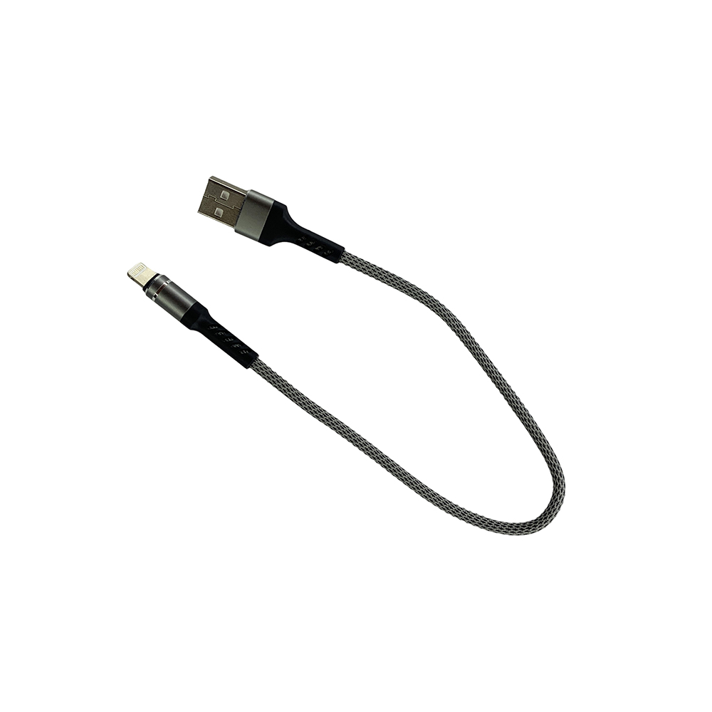 Кабель Aspor A163 Fast Charge USB – Lightning (3A/0.3м)- графітовий