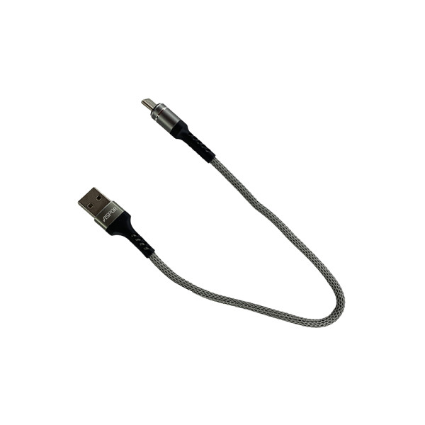 Кабель Aspor A165 Fast Charge USB – Type-C (3A/0.3м)- графітовий Кабель Aspor A165 Fast Charge USB – Type-C (3A/0.3м)- графітовий