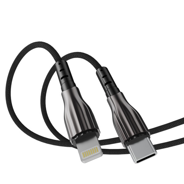 Кабель Aspor A110 Quick Charge Type-C – Lightning 3A/20W/1м- чорний Кабель Aspor A110 Quick Charge Type-C – Lightning 3A/20W/1м- чорний