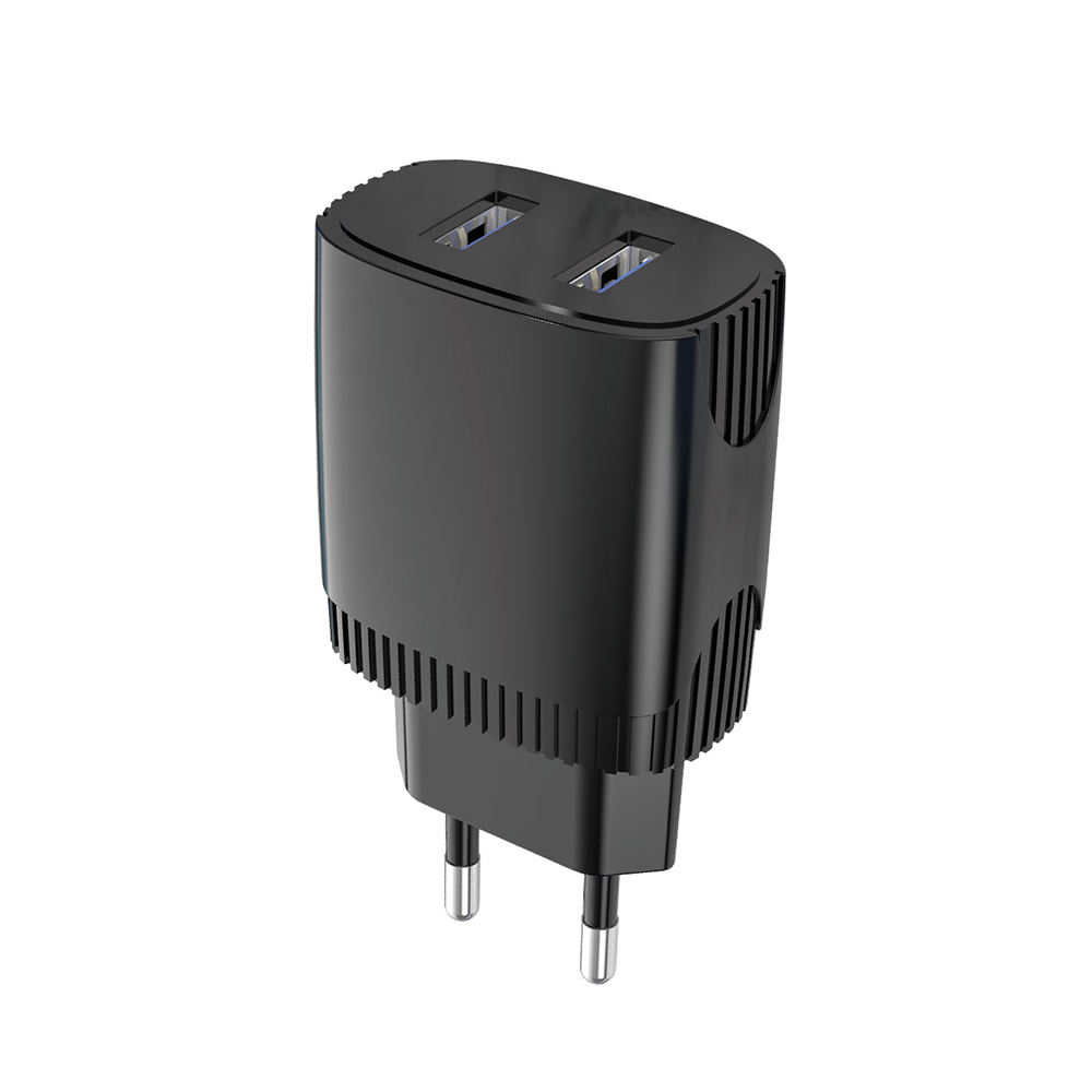 Мережевий зарядний пристрій Aspor A811 (2USB/2.4A)- чорний