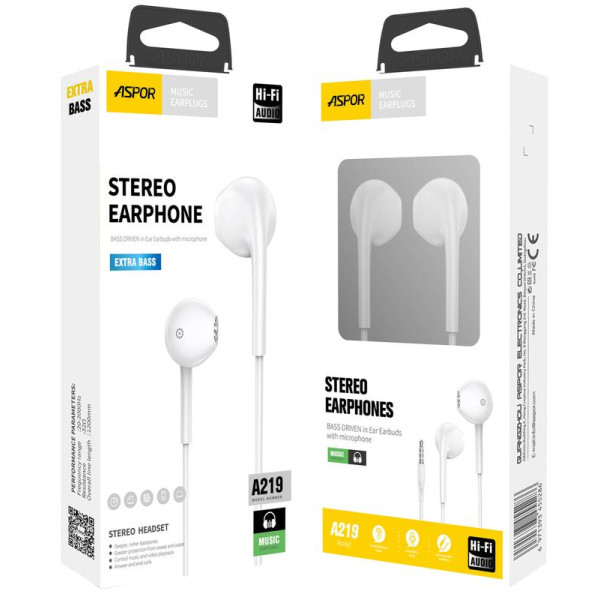 ΠΠ°Π²ΡΡΠ½ΠΈΠΊΠΈ Π· ΠΌΡΠΊΡΠΎΡΠΎΠ½ΠΎΠΌ Aspor A219 Stereo Earphone (3.5ΠΌΠΌ)- Π±ΡΠ»ΠΈΠΉ ΠΠ°Π²ΡΡΠ½ΠΈΠΊΠΈ Π· ΠΌΡΠΊΡΠΎΡΠΎΠ½ΠΎΠΌ Aspor A219 Stereo Earphone (3.5ΠΌΠΌ)- Π±ΡΠ»ΠΈΠΉ