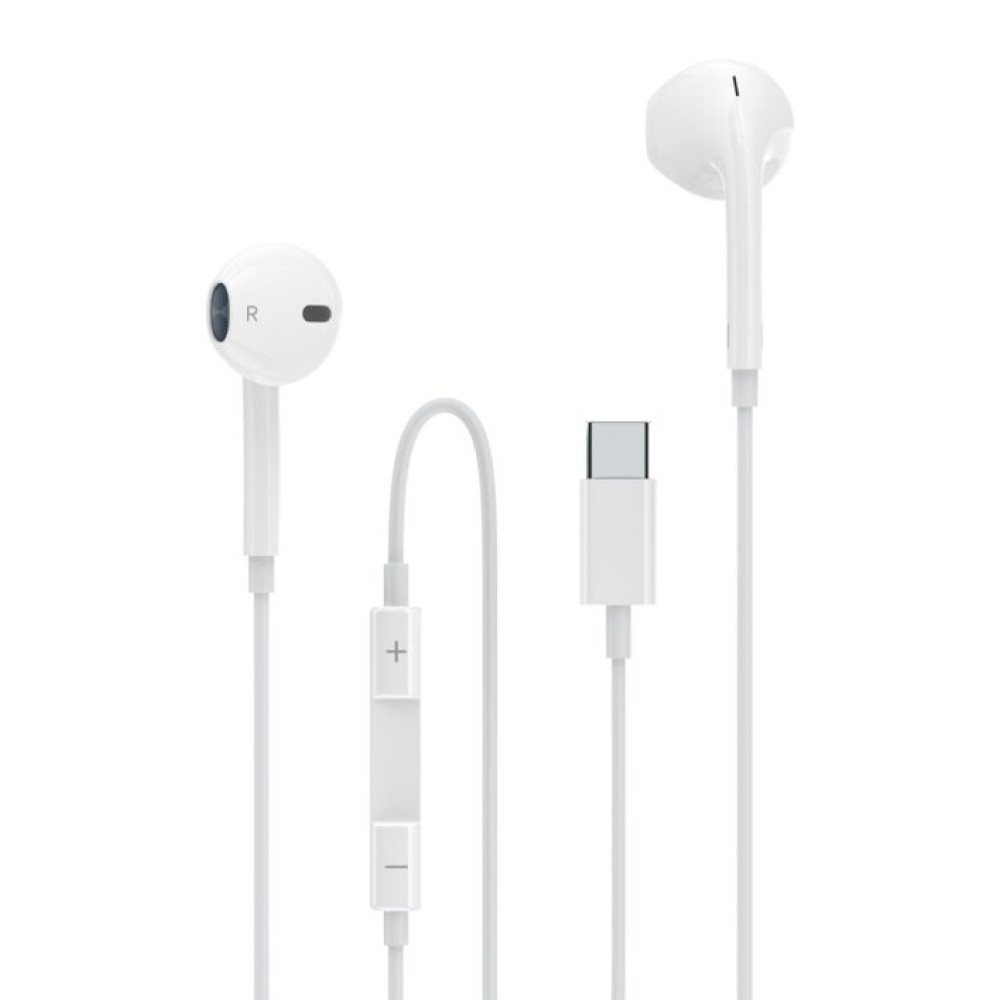 Навушники з мікрофоном Aspor A237 EarPhone Type-C- білий