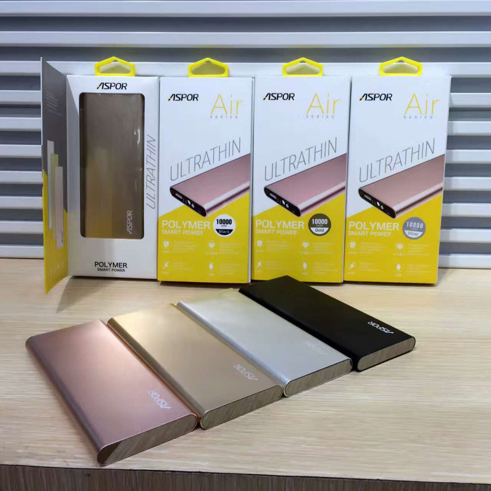 Портативний зарядний пристрій (Повербанк) Aspor A383 10000 mAh- рожеве золотий