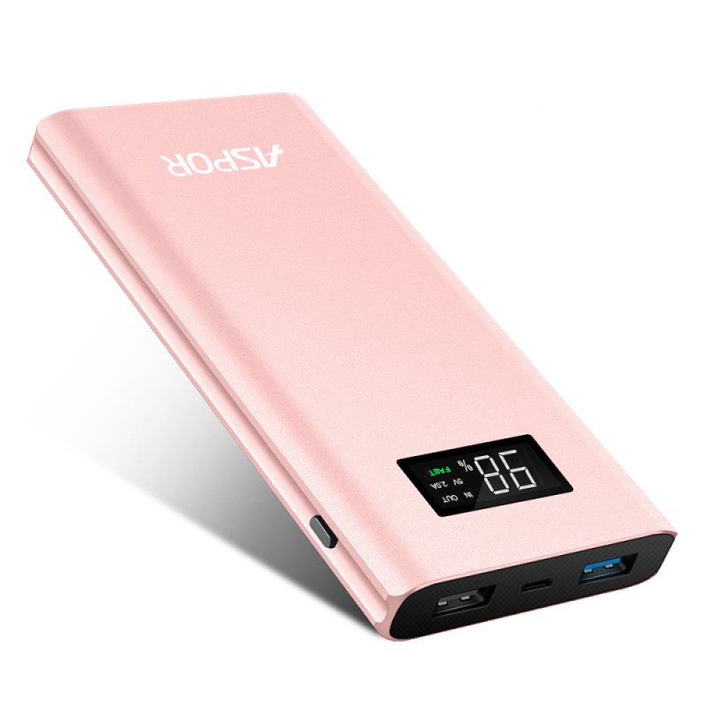Портативний зарядний пристрій (Повербанк) Aspor Q388 10000 mAh- рожеве золотий