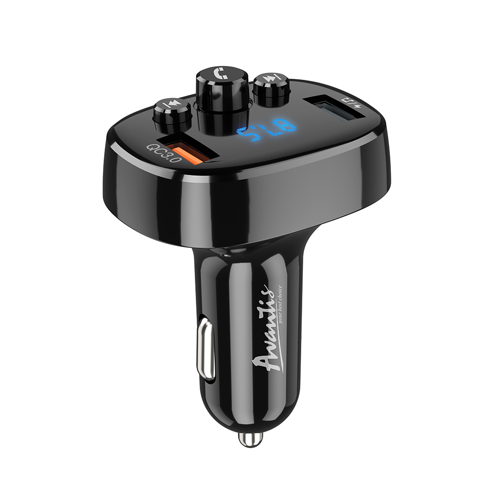 Bluetooth FM модулятор (трансмітер) Avantis ACC03 18W/QC3.0- чорний