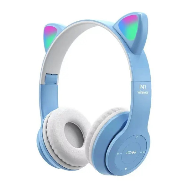 Bluetooth Π½Π°Π²ΡΡΠ½ΠΈΠΊΠΈ CAT Ear P47M LED- Π³ΠΎΠ»ΡΠ±ΠΈΠΉ Bluetooth Π½Π°Π²ΡΡΠ½ΠΈΠΊΠΈ CAT Ear P47M LED- Π³ΠΎΠ»ΡΠ±ΠΈΠΉ