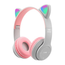 Bluetooth навушники CAT Ear P47M LED- рожевий