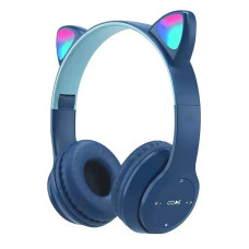 Bluetooth навушники CAT Ear P47M LED- синій