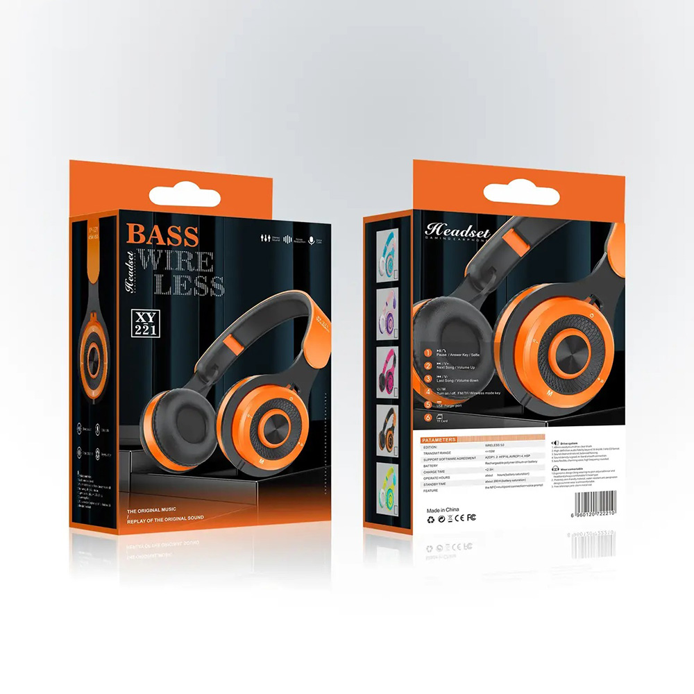 Bluetooth навушники XY-221- жовтий