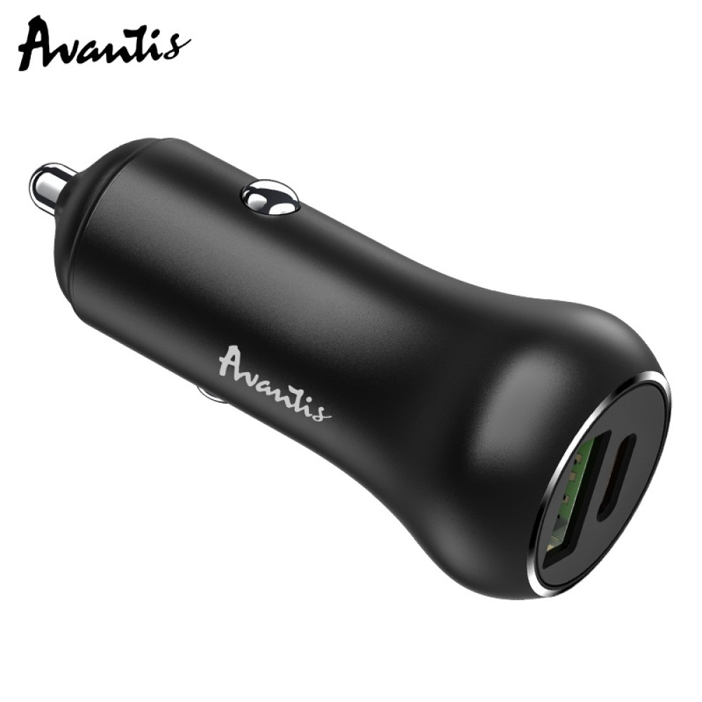Автомобільний зарядний пристрій Avantis A918PD Resolute ( QC3.0/PD20W/38W)- чорний