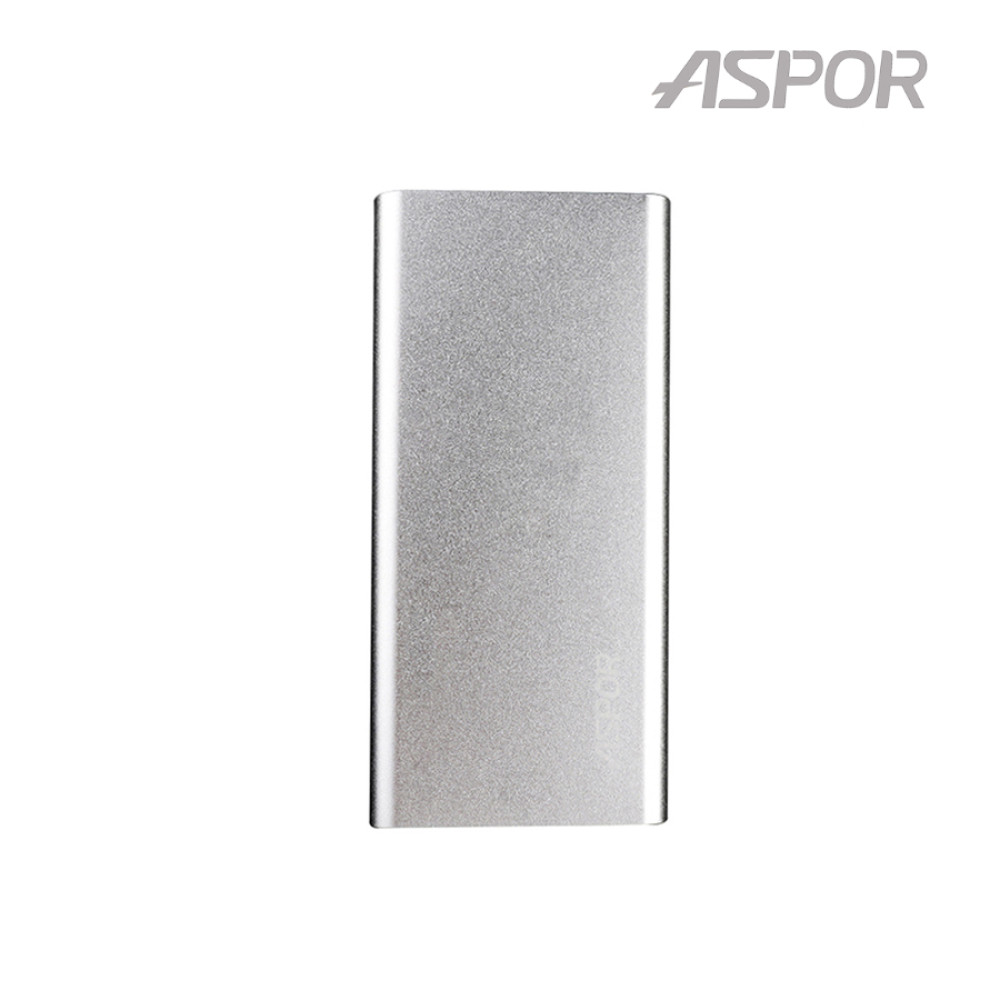 Портативний зарядний пристрій (Повербанк) Aspor A373 6000 mAh- срібло