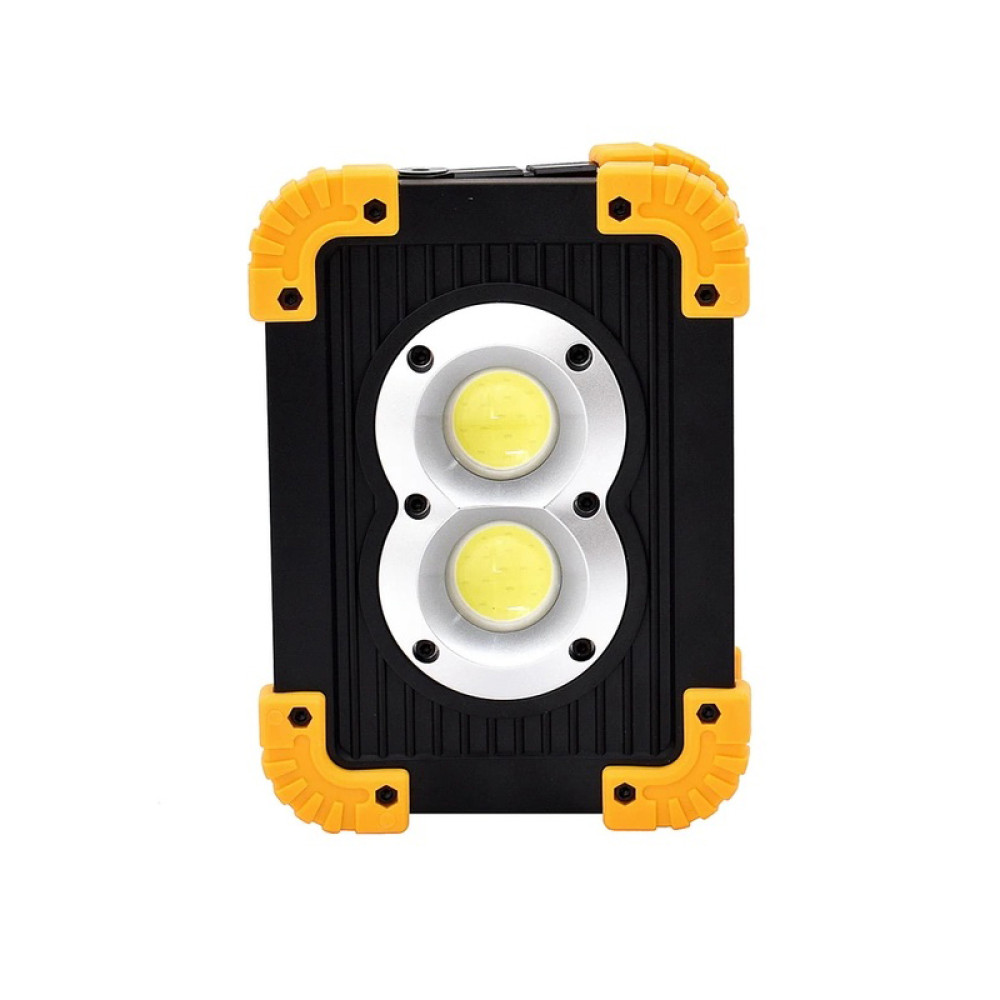Прожектор світлодіодний L802-20W-2COB+1W + PowerBank- чорний-жовтий