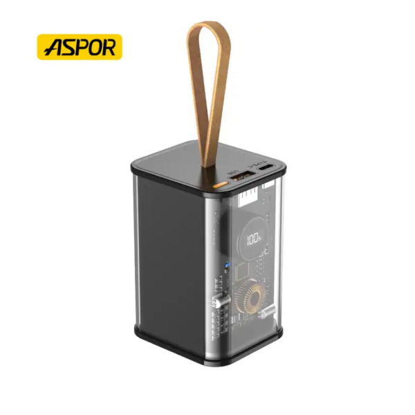 Портативний зарядний пристрій (Повербанк) Aspor A365 Notebook Series 20000 mAh 65W (USB/Type-C)- графітовий Портативний зарядний пристрій (Повербанк) Aspor A365 Notebook Series 20000 mAh 65W (USB/Type-C)- графітовий
