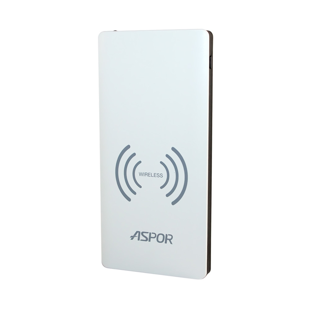 Портативний зарядний пристрій (Повербанк) Aspor A341W 8000 mAh- біло-чорний