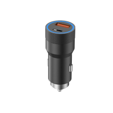 Автомобільний зарядний пристрій Aspor A909 PD Metal (USB/USB-C/3.4A/38W) LED- чорний
