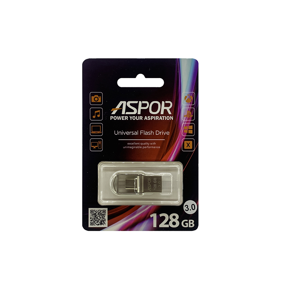USB Flash Aspor AR104 Type-C 3.0 128GB- срібло