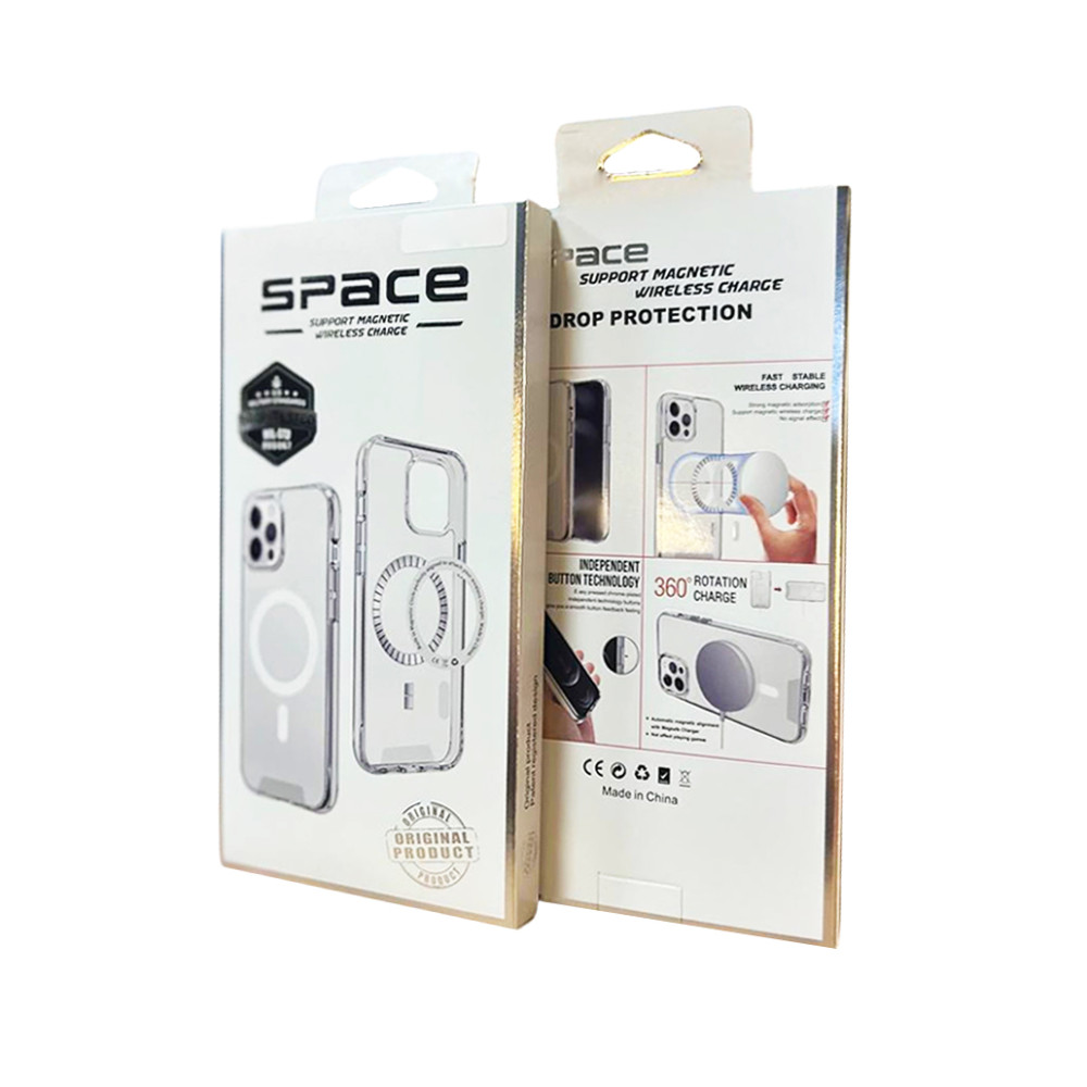 Чохол накладка Space Magnetic Wireless Charge для iPhone 13- прозорий