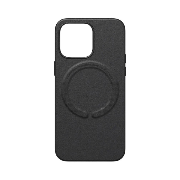 Чохол накладка Leather with MagSafe iPhone 13- black