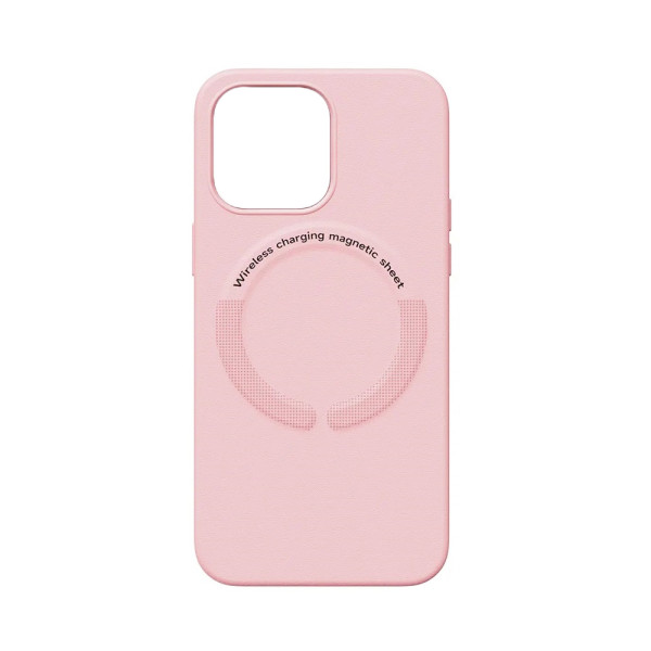 Чохол накладка Leather with MagSafe iPhone 14 - sand pink