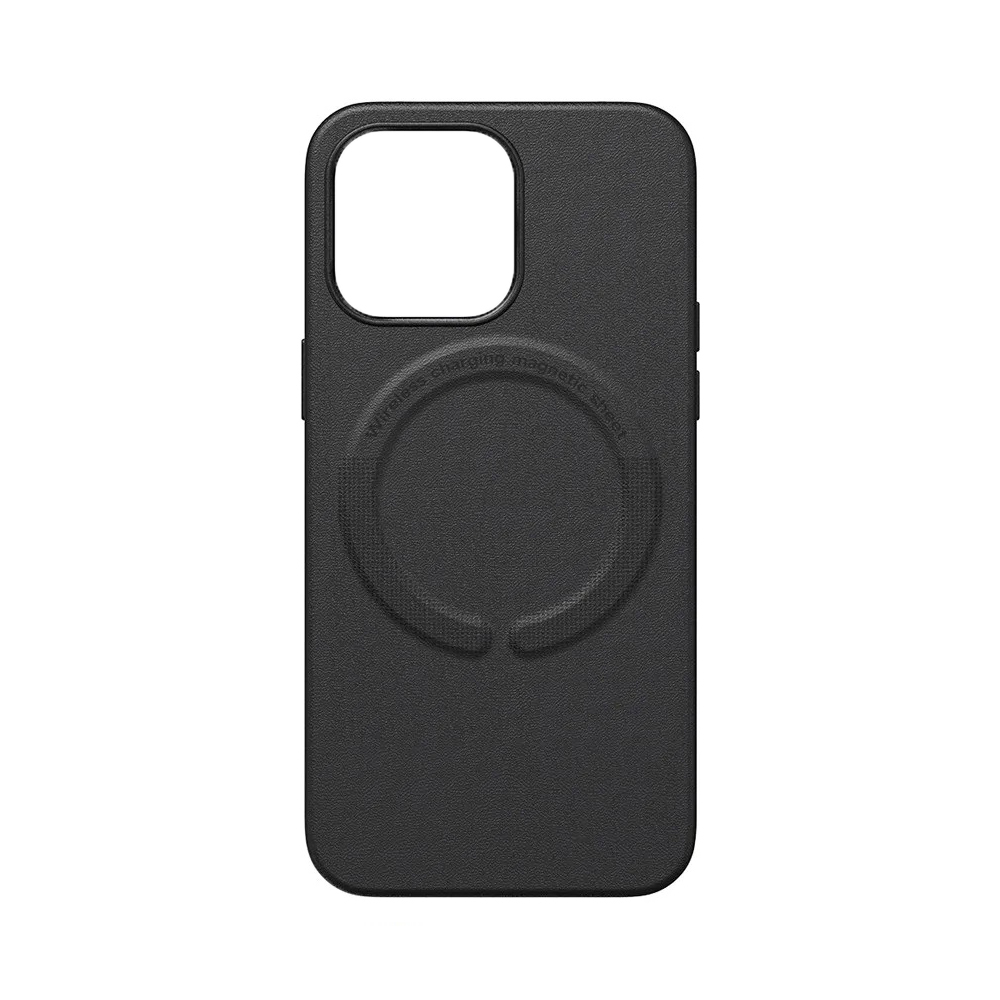 Чохол накладка Leather with MagSafe iPhone 14 Plus- black