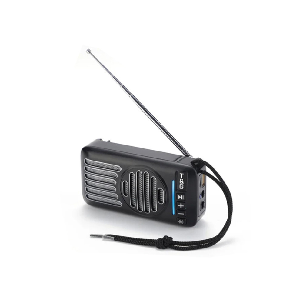 Bluetooth колонка TG368 (FM радіо, сонячна панель)- чорний