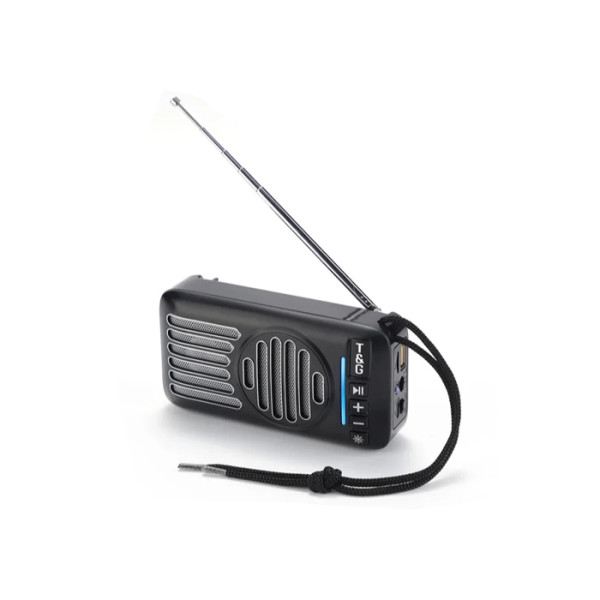 Bluetooth колонка TG368 (FM радіо, сонячна панель)- чорний Bluetooth колонка TG368 (FM радіо, сонячна панель)- чорний