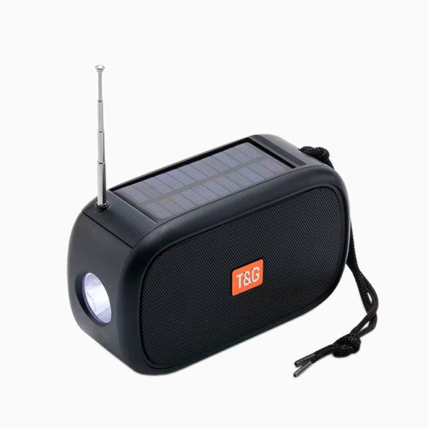 Bluetooth колонка TG632 (FM радіо, ліхтарик, сонячна панель)- чорний Bluetooth колонка TG632 (FM радіо, ліхтарик, сонячна панель)- чорний