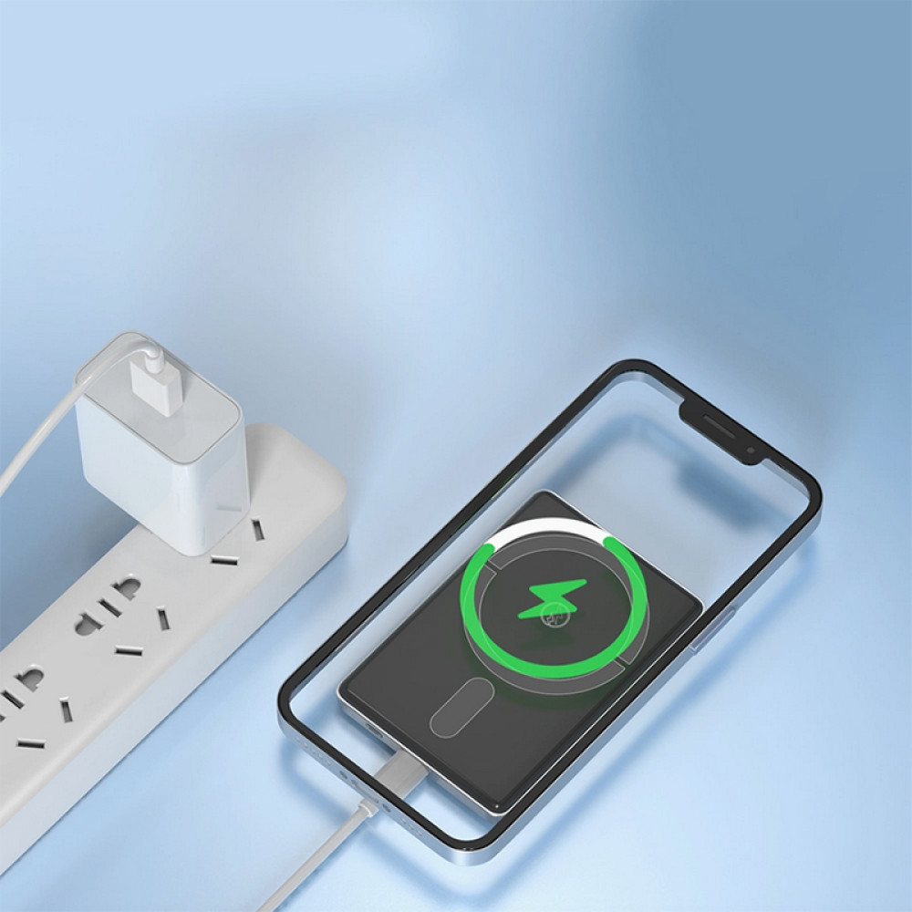 Портативний зарядний пристрій (Повербанк) Aspor A381 Magnetic Wireless 5000mAh (Type-C/20W)- фіолетовий