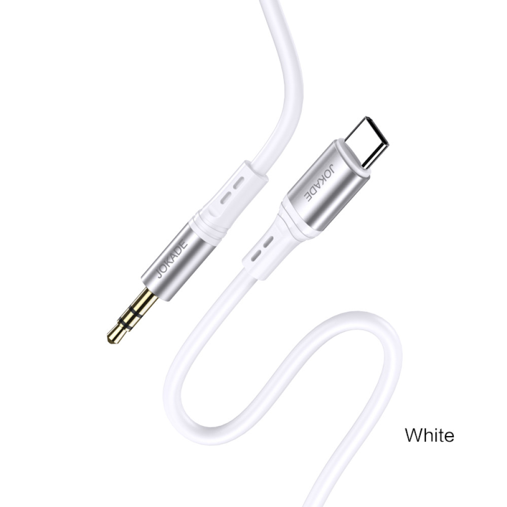 AUX кабель Jokade JA106 3.5мм – Type-C-білий