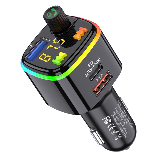 Bluetooth FM модулятор (трансмітер) Jokade JH014 (PD/32W)- чорний
