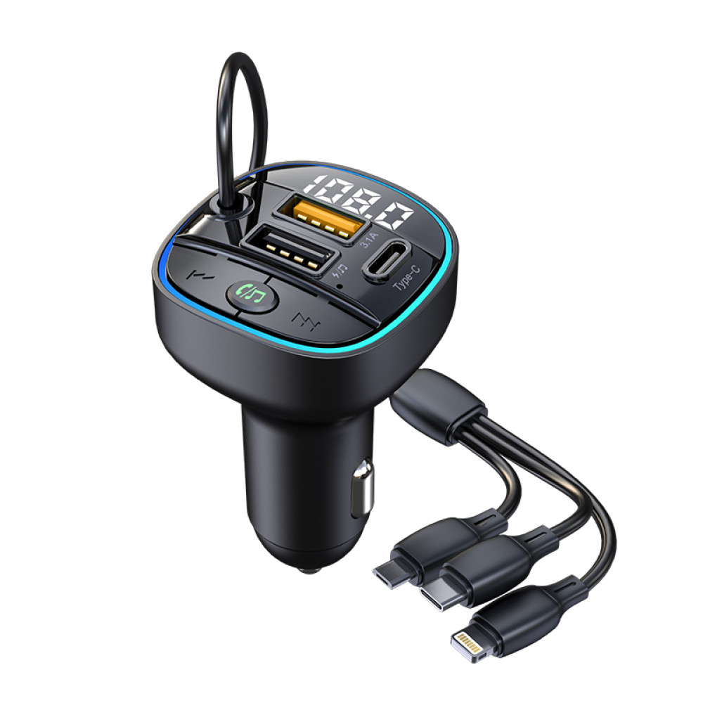 Bluetooth FM модулятор (трансмітер) Jokade JH016 (PD/100W/3in1)- чорний