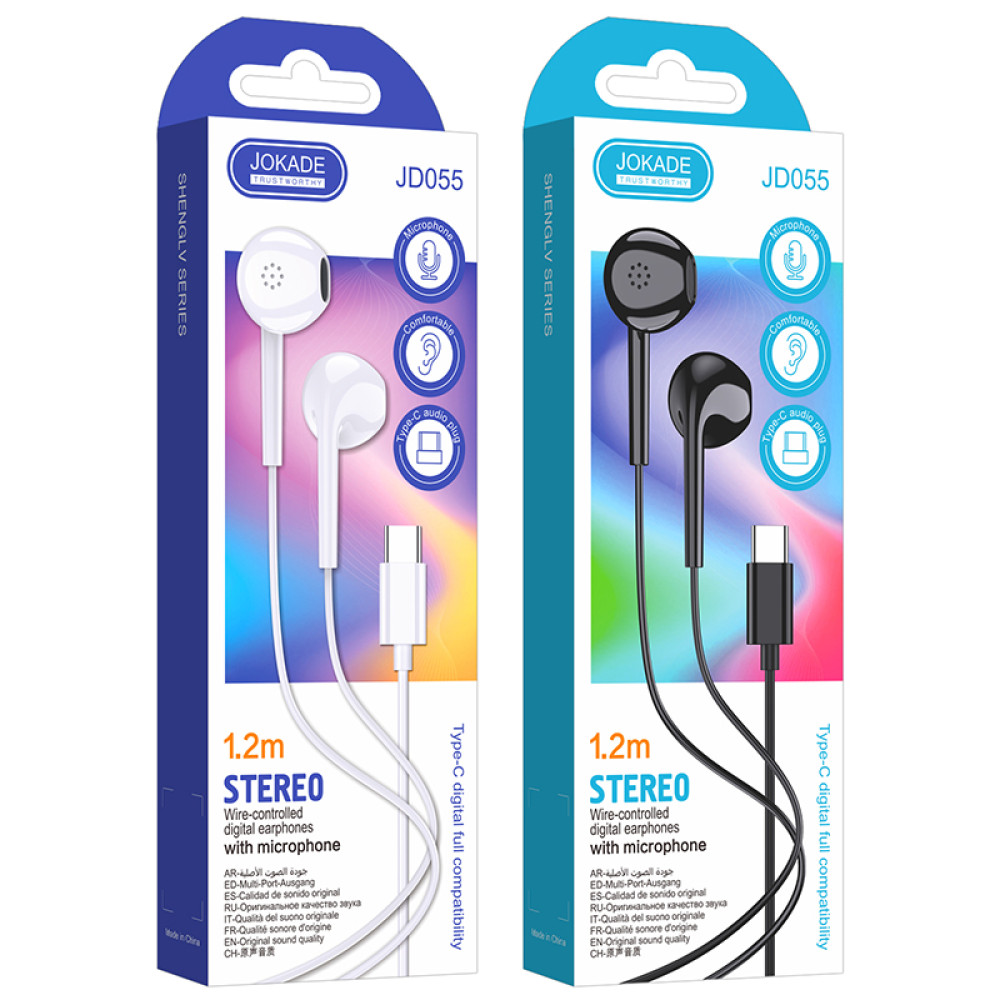 Навушники з мікрофоном Jokade JD055 EarPhone Type-C- білий