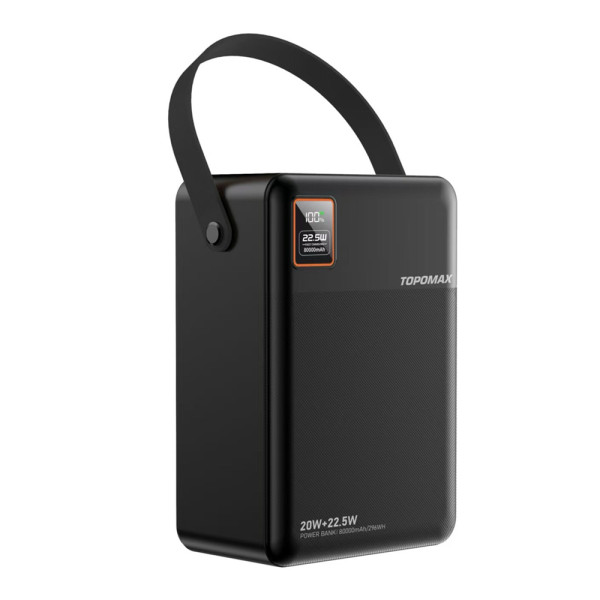 Портативний зарядний пристрій (Повербанк) Topomax Travel Series 80000mAh (4USB/Type-C/Micro/Lightning/22.5W)- чорний Портативний зарядний пристрій (Повербанк) Topomax Travel Series 80000mAh (4USB/Type-C/Micro/Lightning/22.5W)- чорний