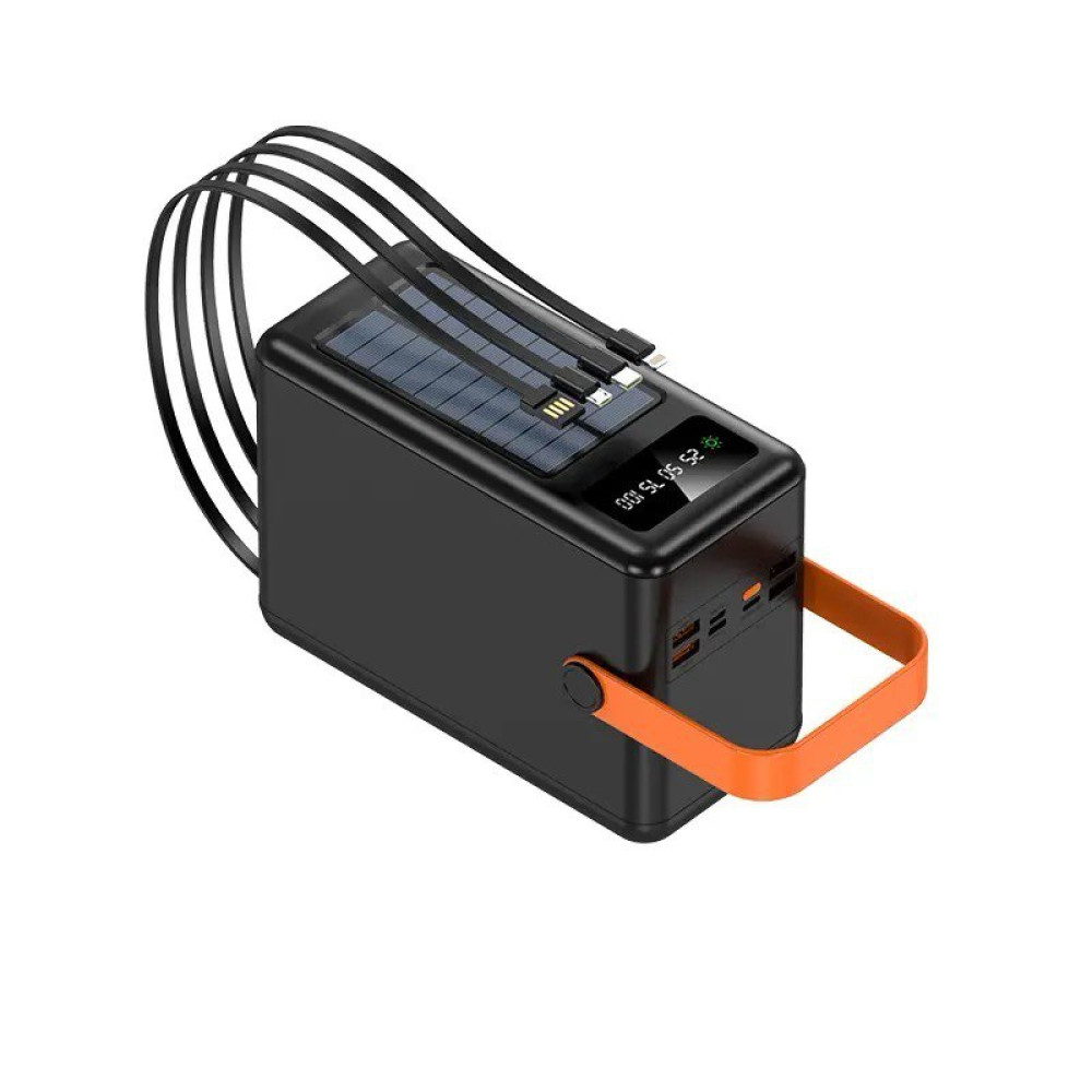 Портативний зарядний пристрій (Повербанк) Big Box 120000mAh + cable USB /Type-C/Lightning/Micro (4USB/Type-C/Micro/Lightning)- чорний