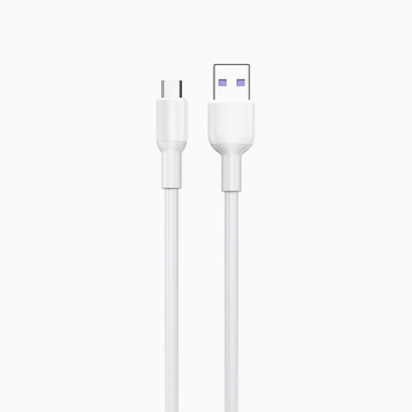 Кабель Aspor A080 Silicone USB – Micro 5A/1м- білий