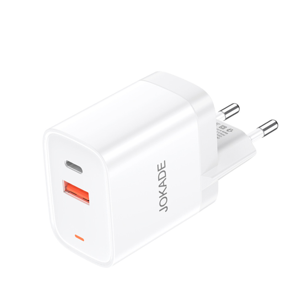 Мережевий зарядний пристрій Jokade JB081 (USB/USB-C/30W/QC3.0)- білий