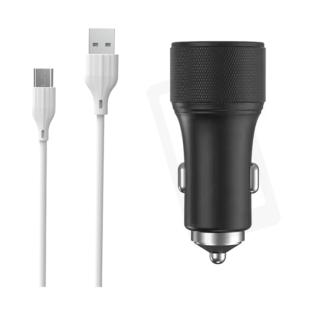 Автомобільний зарядний пристрій Aspor A905 (2USB/3A/36W) + USB кабель Type-C- графіт