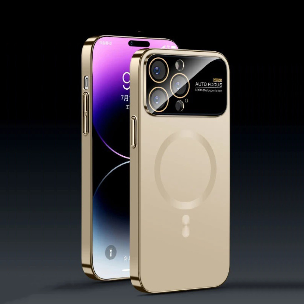 Чохол накладка Glass Slim Case with Magsafe для iPhone 13 Pro- golden