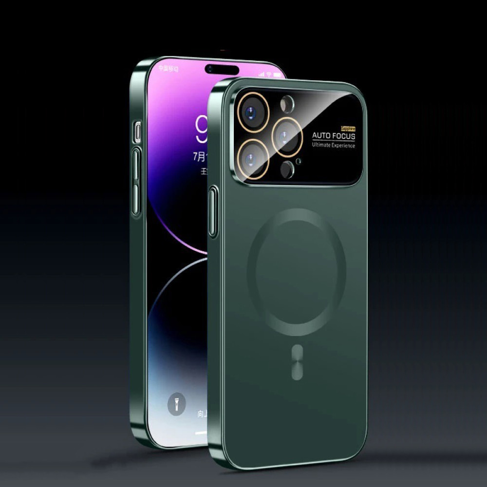 Чохол накладка Glass Slim Case with Magsafe для iPhone 14 Pro- green