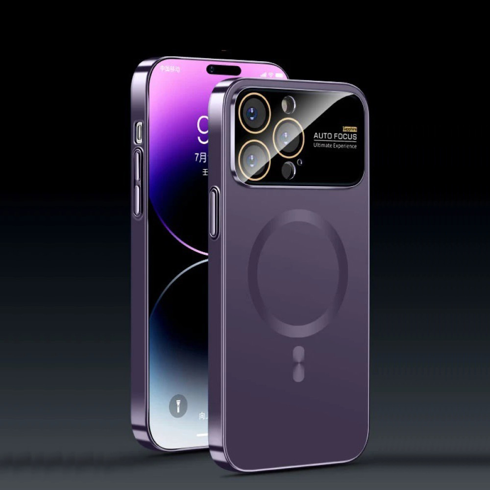 Чохол накладка Glass Slim Case with Magsafe для iPhone 15 Pro- purple
