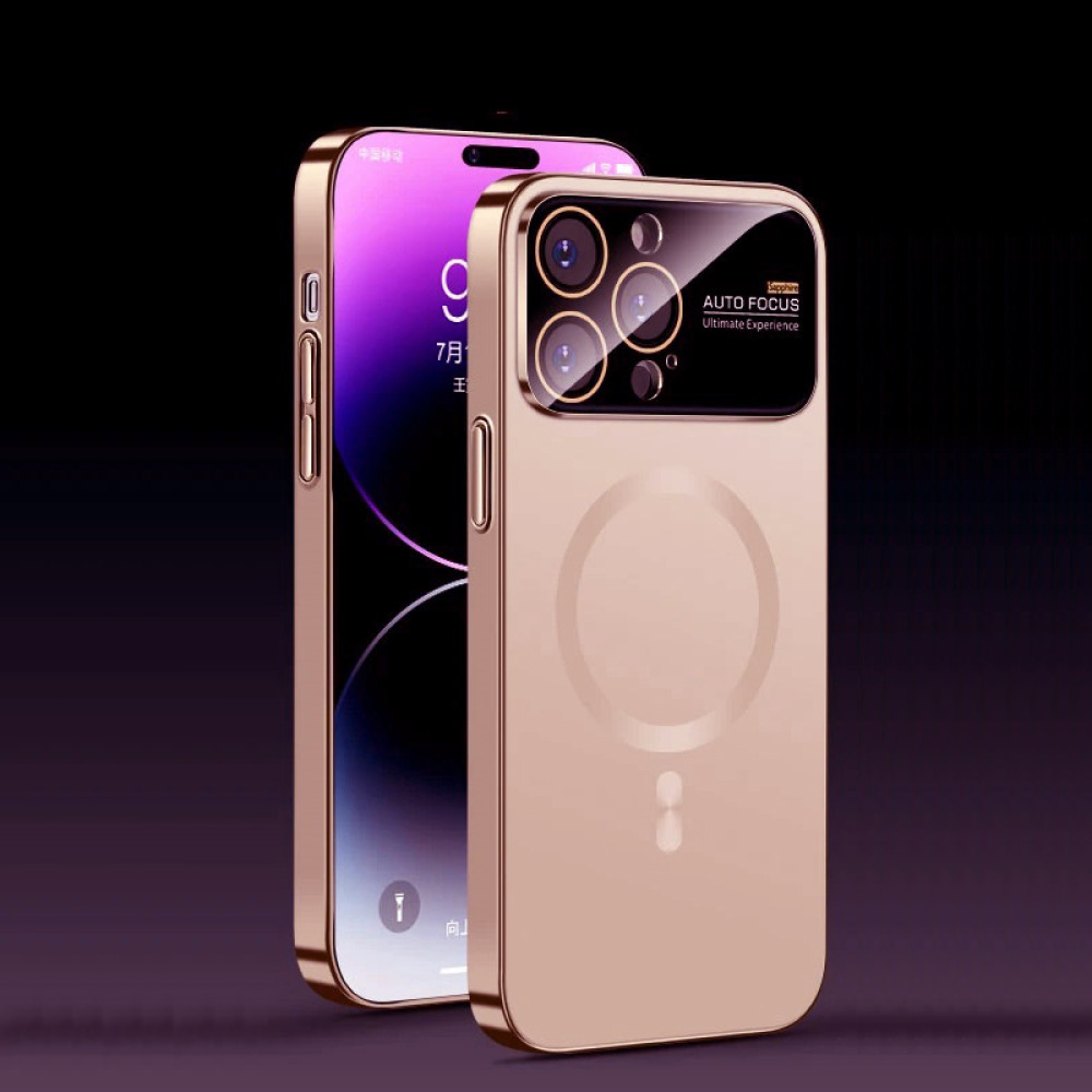 Чохол накладка Glass Slim Case with Magsafe для iPhone 16 Pro- pink