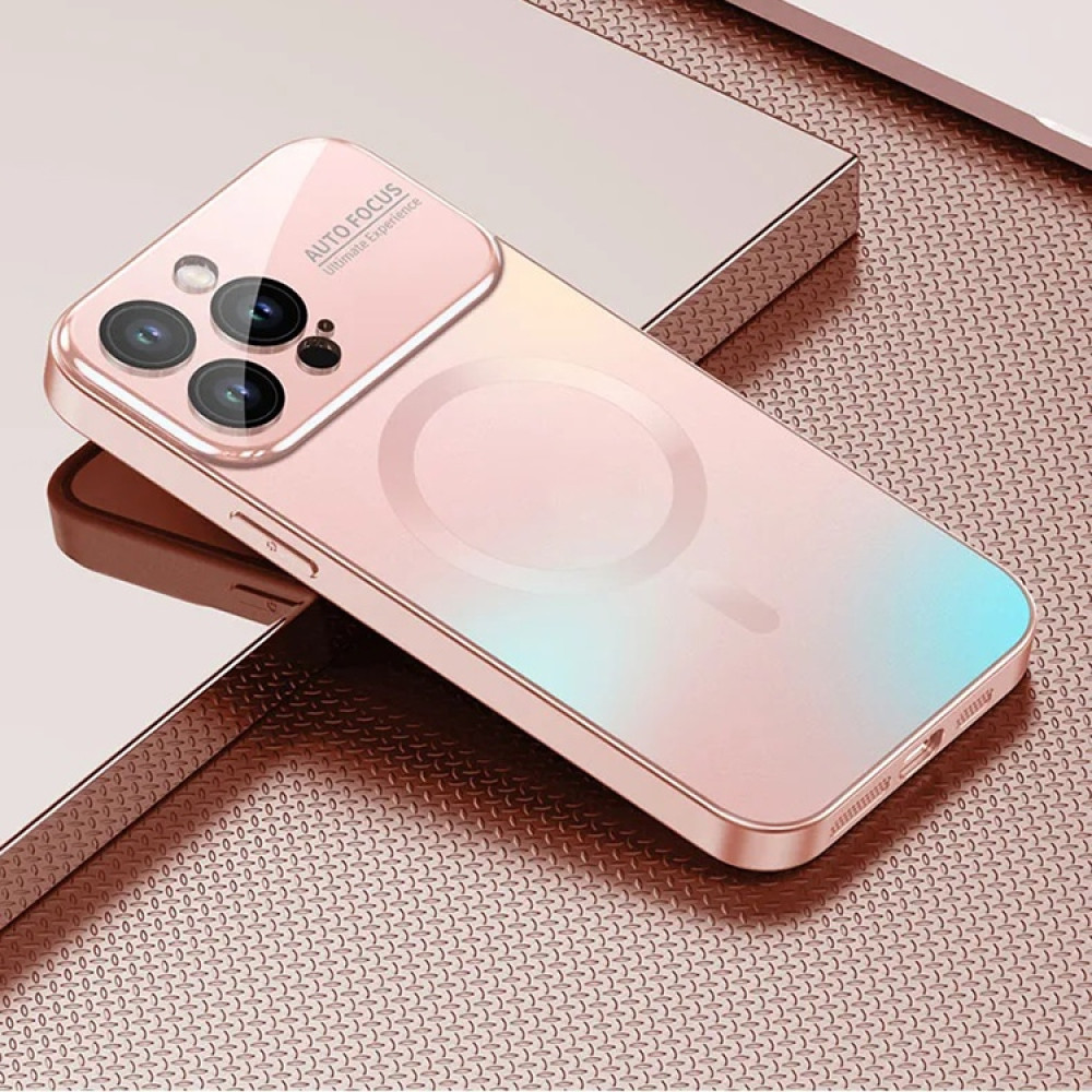 Чохол накладка Glass Slim Case with Magsafe для iPhone 16 Pro Max- pink