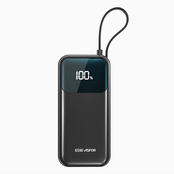 Портативний зарядний пристрій (Повербанк) Aspor A362 Notebook Series 20000mAh (2USB-C/USB/65W)- чорний Портативний зарядний пристрій (Повербанк) Aspor A362 Notebook Series 20000mAh (2USB-C/USB/65W)- чорний