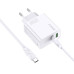 Мережевий зарядний пристрій Jokade JB046 (USB/USB-C/65W) + кабель Type-C - Type-C- білий
