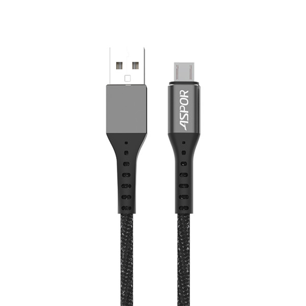 Кабель Aspor A166 USB – Micro 2.4A/1м- чорний Кабель Aspor A166 USB – Micro 2.4A/1м- чорний