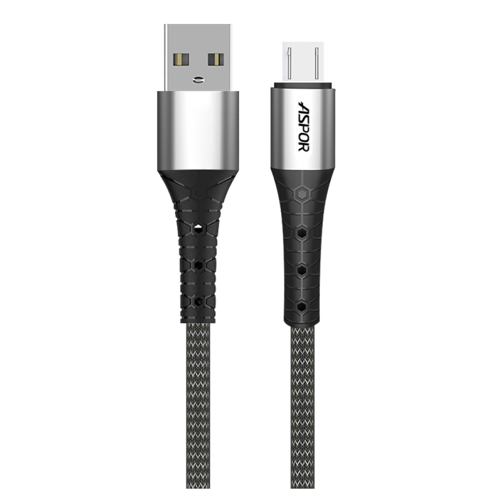 Кабель Aspor A191 USB – Micro 2.4A/1м- сірий
